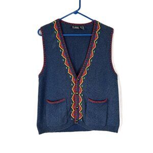 Lizwear Native Beaded Sweater Vest Vintage M (spots)
